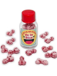 DIABLO PICANTE 12 CARAMELOS DE LA RISA FORMA PENE FRESA CEREZA
