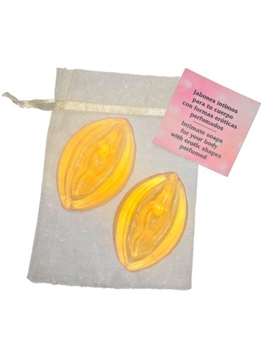 DIABLO PICANTE 2 JABONES PERFUMADOS FORMA VAGINA AMARILLO