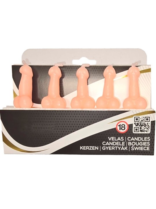 DIABLO PICANTE CAJA 5 VELAS FORMA PENE CARNE