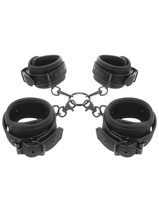 FETISH SUBMISSIVE SET ESPOSAS MANOS Y TOBILLOS CON FORRO DE NEOPRENO