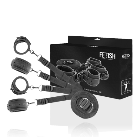 FETISH SUBMISSIVE SET DE ESPOSAS Y ATADURAS CON FORRO DE NEOPRENO