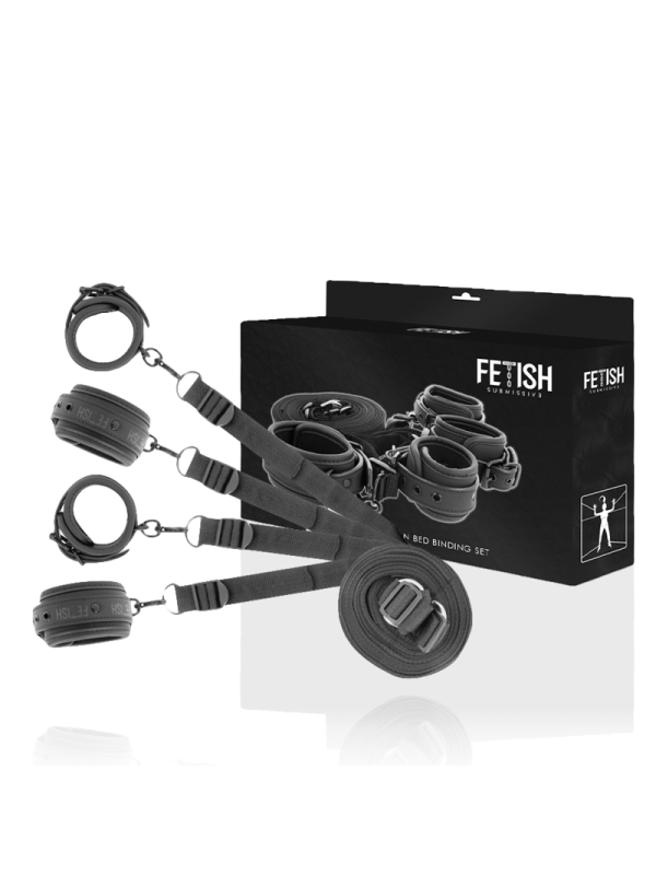 FETISH SUBMISSIVE SET DE ESPOSAS Y ATADURAS CON FORRO DE NEOPRENO