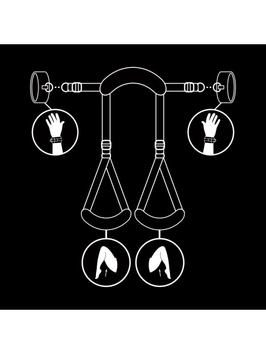 FETISH SUBMISSIVE POSICION PIERNAS ABIERTAS CON ESPOSAS CON FORRO DE NEOPRENO