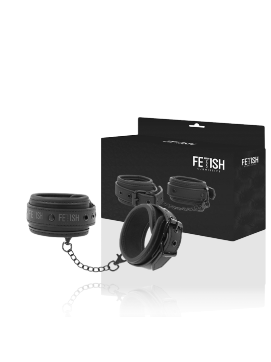 FETISH SUBMISSIVE ESPOSAS TOBILLOS CUERO VEGANO CON FORRO DE NEOPRENO