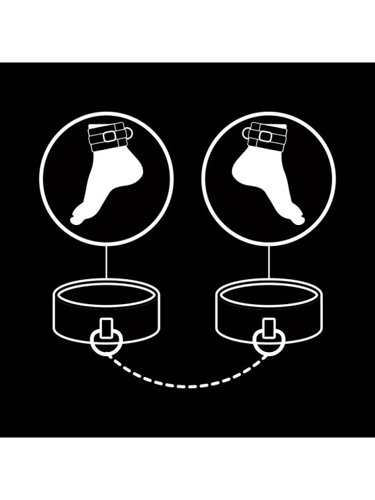 FETISH SUBMISSIVE ESPOSAS TOBILLOS CUERO VEGANO CON FORRO DE NEOPRENO