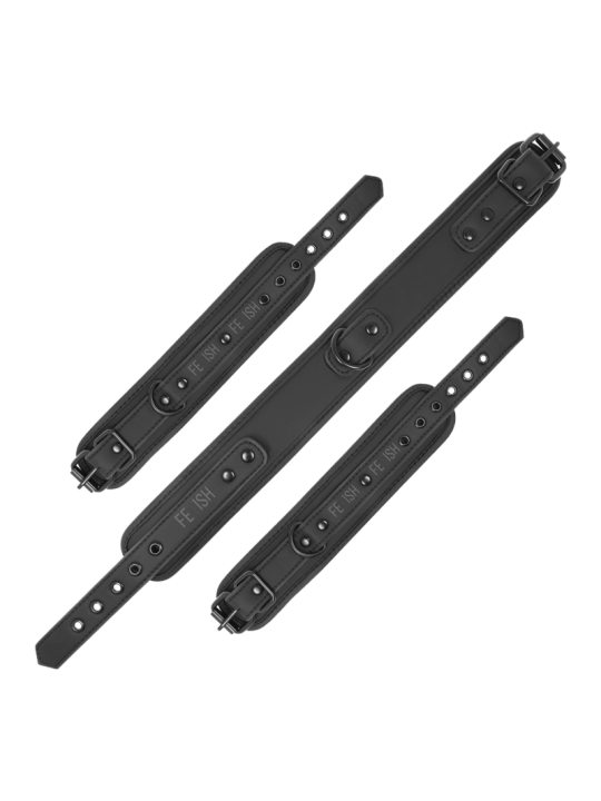 FETISH SUBMISSIVE COLLAR Y ESPOSAS CUERO VEGANO CON FORRO DE NEOPRENO