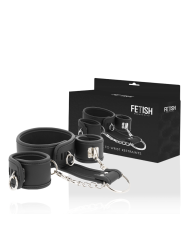 FETISH SUBMISSIVE COLLAR Y ESPOSAS CUERO VEGANO CON FORRO DE NEOPRENO