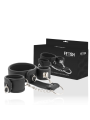 FETISH SUBMISSIVE COLLAR Y ESPOSAS CUERO VEGANO CON FORRO DE NEOPRENO