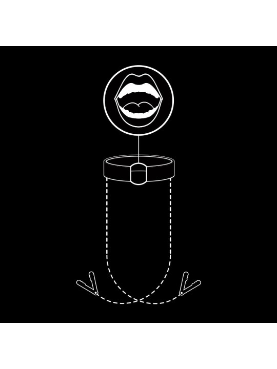 FETISH SUBMISSIVE ANILLA MORDAZA CON PINZAS PARA PEZONES