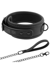 FETISH SUBMISSIVE COLLAR CON CADENA CON FORRO DE NEOPRENO
