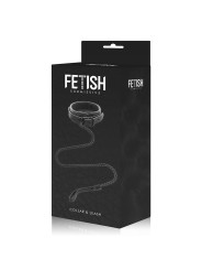 FETISH SUBMISSIVE COLLAR CON CADENA CON FORRO DE NEOPRENO