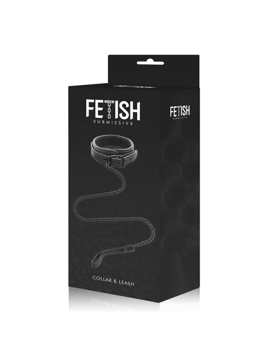 FETISH SUBMISSIVE COLLAR CON CADENA CON FORRO DE NEOPRENO