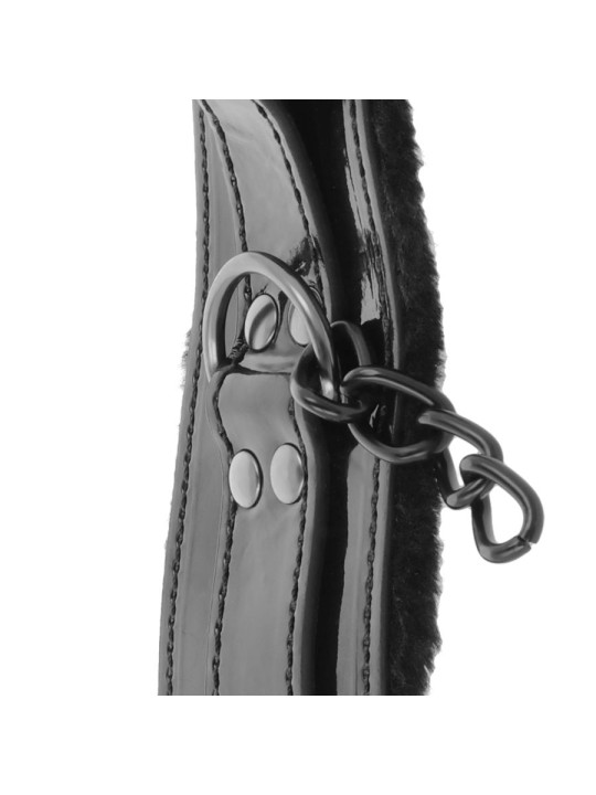 DARKNESS ESPOSAS CUERO AJUSTABLES TOBILLOS NEGRO CON CANDADO