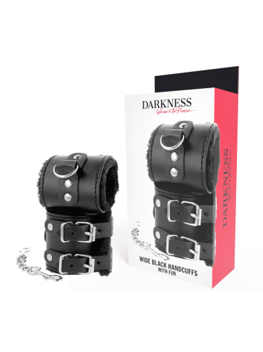 DARKNESS ESPOSAS CUERO CON FORRO AJUSTABLES NEGRO