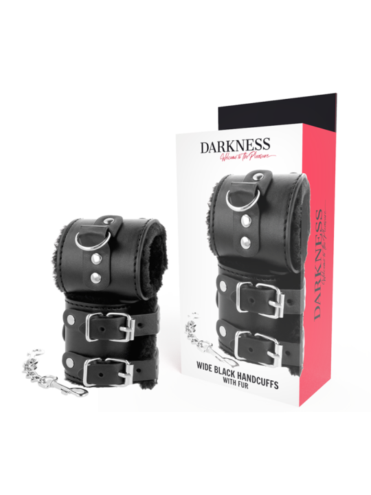 DARKNESS ESPOSAS CUERO CON FORRO AJUSTABLES NEGRO