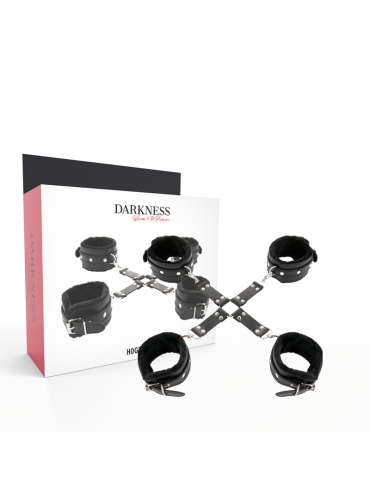 DARKNESS ESPOSAS DE CUERO PARA PIES Y MANOS NEGRO