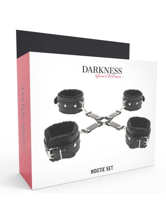 DARKNESS ESPOSAS DE CUERO PARA PIES Y MANOS NEGRO