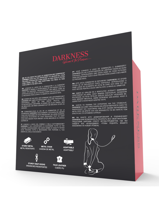 DARKNESS ESPOSAS Y COLLAR DE CUERO NEGRO