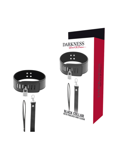 DARKNESS COLLAR BDSM CON CANDADO NEGRO