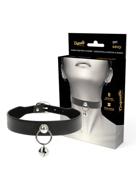 COQUETTE CHIC DESIRE COLLAR CUERO VEGANO ACCESORIO WOMAN CASCABEL ARO