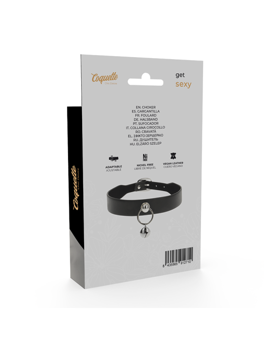 COQUETTE CHIC DESIRE COLLAR CUERO VEGANO ACCESORIO WOMAN CASCABEL ARO