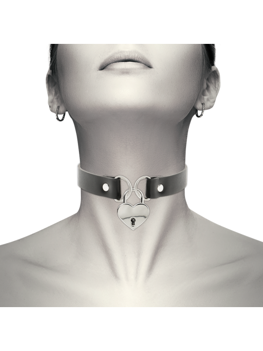 COQUETTE CHIC DESIRE COLLAR CUERO VEGANO ACCESORIO CORAZON CON LLAVE