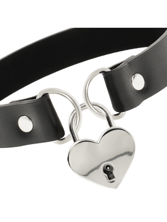 COQUETTE CHIC DESIRE COLLAR CUERO VEGANO ACCESORIO CORAZON CON LLAVE