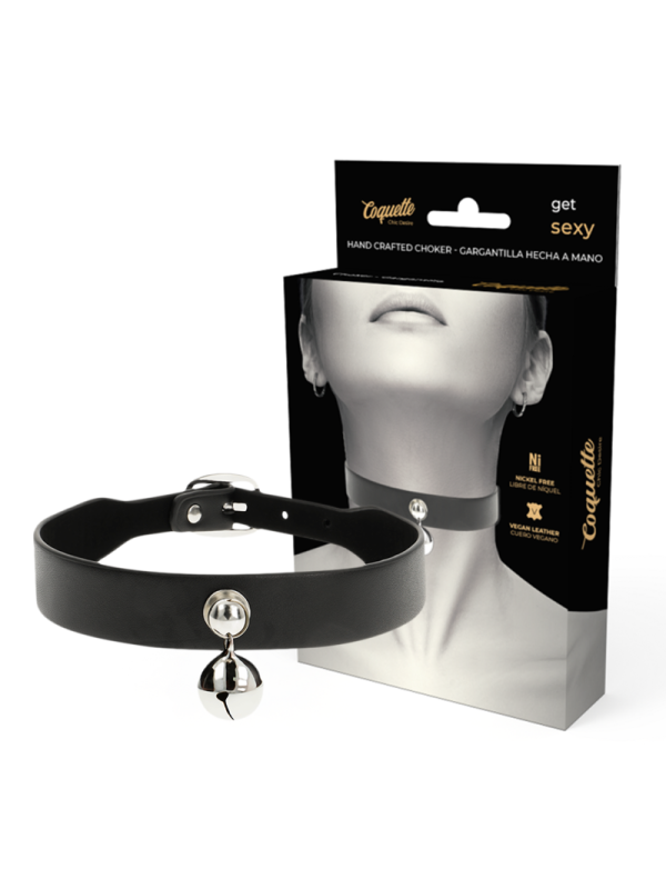 COQUETTE CHIC DESIRE COLLAR CUERO VEGANO ACCESORIO WOMAN CASCABEL