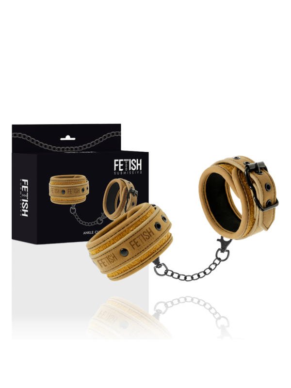 FETISH SUBMISSIVE ORIGEN ESPOSAS TOBILLOS CUERO VEGANO CON FORRO DE NEOPRENO