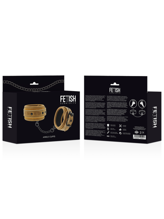 FETISH SUBMISSIVE ORIGEN ESPOSAS TOBILLOS CUERO VEGANO CON FORRO DE NEOPRENO