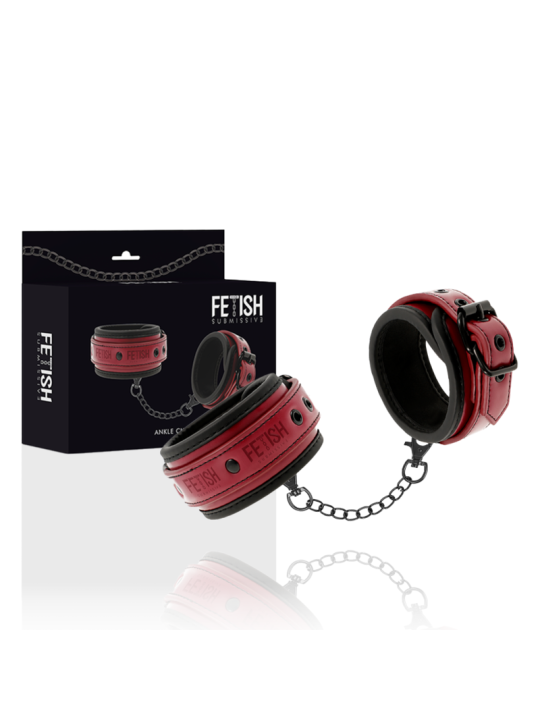 FETISH SUBMISSIVE DARK ROOM ESPOSAS TOBILLOS CUERO VEGANO CON FORRO DE NEOPRENO