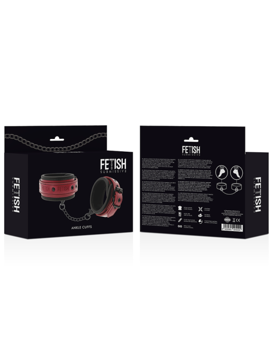 FETISH SUBMISSIVE DARK ROOM ESPOSAS TOBILLOS CUERO VEGANO CON FORRO DE NEOPRENO