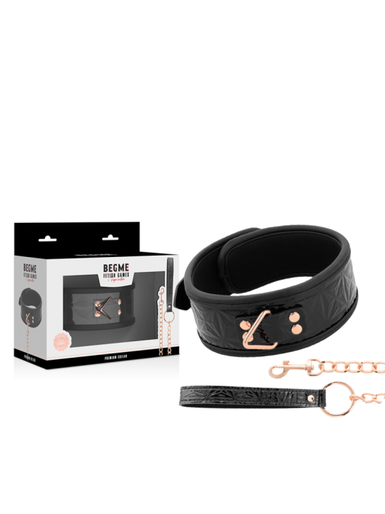 BEGME BLACK EDITION COLLAR CUERO VEGANO CON FORRO DE NEOPRENO