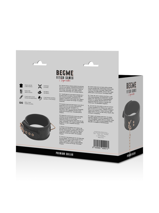 BEGME BLACK EDITION COLLAR CUERO VEGANO CON FORRO DE NEOPRENO