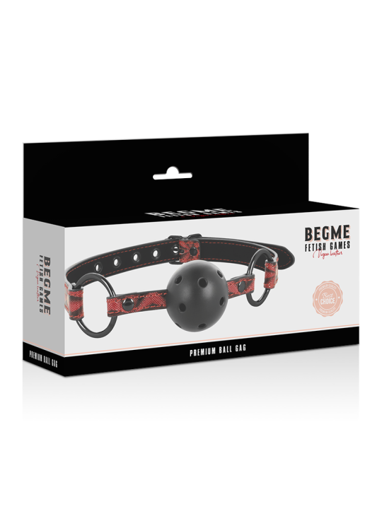 BEGME RED EDITION MORDAZA CUERO VEGANO
