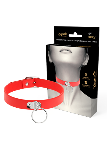 COQUETTE CHIC DESIRE COLLAR CUERO VEGANO ROJO ACCESORIO WOMAN FETISH