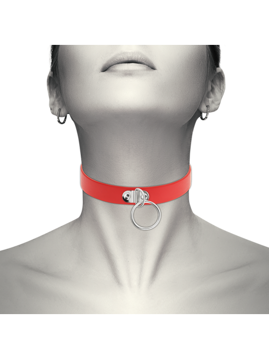 COQUETTE CHIC DESIRE COLLAR CUERO VEGANO ROJO ACCESORIO WOMAN FETISH