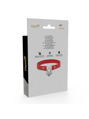 COQUETTE CHIC DESIRE COLLAR CUERO VEGANO ROJO ACCESORIO CORAZON CON LLAVE