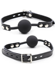 OHMAMA FETISH MORDAZA SILICONA CON CORREA PIEL CANDADO INCLUIDO