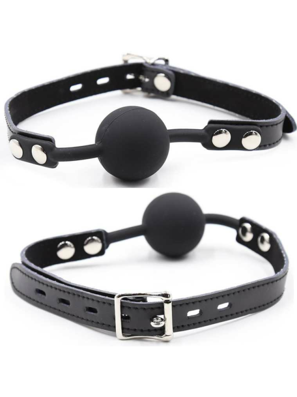 OHMAMA FETISH MORDAZA SILICONA CON CORREA PIEL CANDADO INCLUIDO