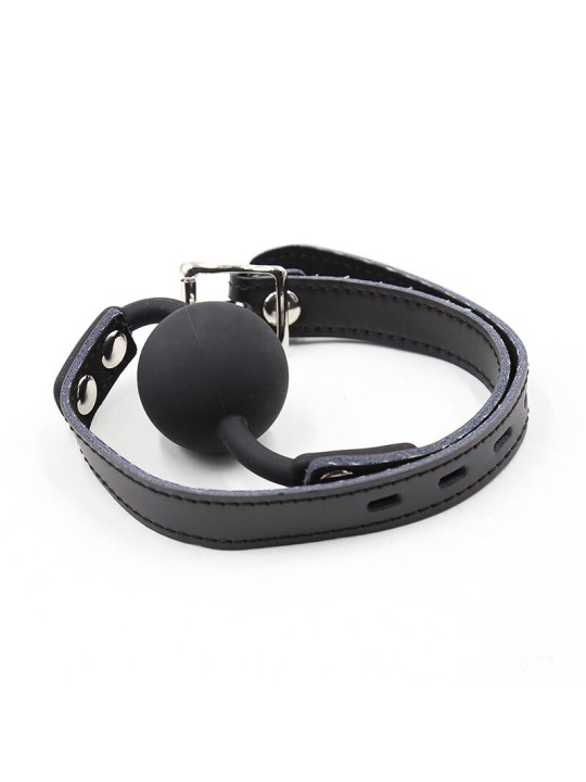 OHMAMA FETISH MORDAZA SILICONA CON CORREA PIEL CANDADO INCLUIDO