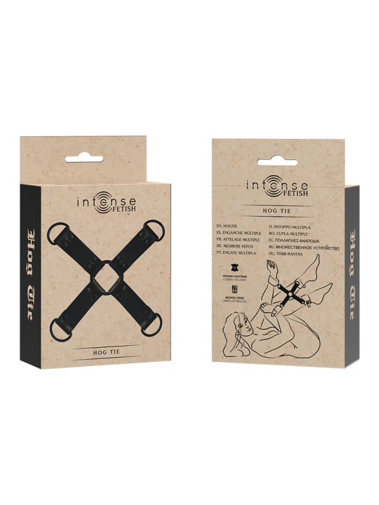 INTENSE FETISH ENGANCHE MULTIPLE PARA MANOS Y PIES DE CUERO VEGANO