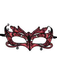 QUEEN LINGERIE ANTIFAZ DE ENCAJE DETALLES ROJO