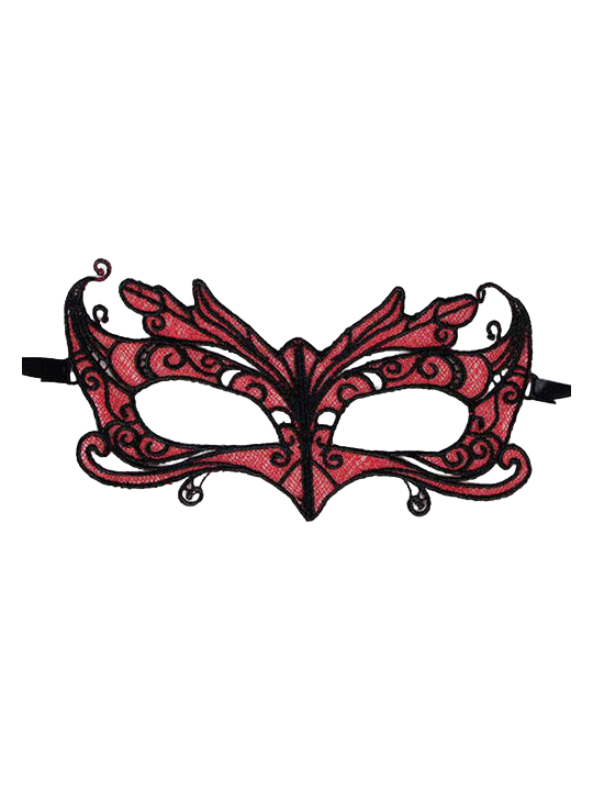 QUEEN LINGERIE ANTIFAZ DE ENCAJE DETALLES ROJO