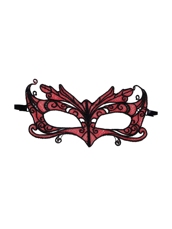 QUEEN LINGERIE ANTIFAZ DE ENCAJE DETALLES ROJO