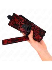 KINK COLLAR CON CORREA 105 CM DE ENCAJE CON CINTURON DE CUERO REAL 44 X 55 CM