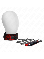 KINK COLLAR CON CORREA 105 CM DE ENCAJE CON CINTURON DE CUERO REAL 44 X 55 CM