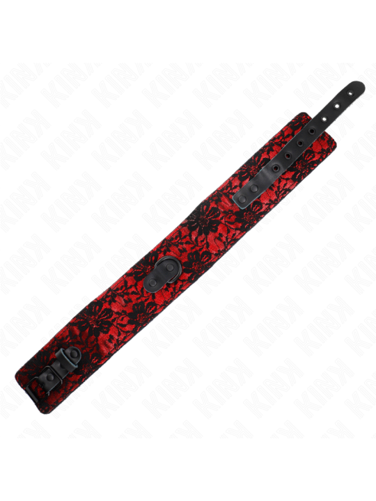 KINK COLLAR CON CORREA 105 CM DE ENCAJE CON CINTURON DE CUERO REAL 44 X 55 CM