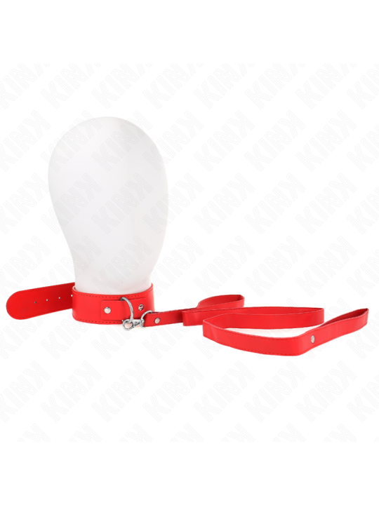 KINK COLLAR CON CORREA 116 CM FINO ROJO AJUSTABLE 32 50 CM X 8 CM