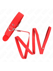 KINK COLLAR CON CORREA 116 CM FINO ROJO AJUSTABLE 32 50 CM X 8 CM